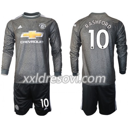 Manchester United Marcus Rashford 10 Drugi Dječji Komplet Dresovi za Nogomet 2020-2021 Dugim Rukavima (+ kratke hlače)